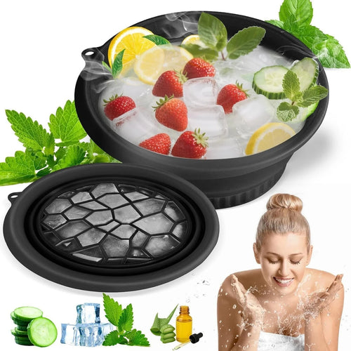 Ice Glow Combo – Silicone Facial Ice Bowl + Honeycomb Ice Cube Tray