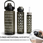 Quick India Mart Classic 3100 ml Water Bottles (Set of 3, Black)