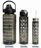 Quick India Mart Classic 3100 ml Water Bottles (Set of 3, Black)