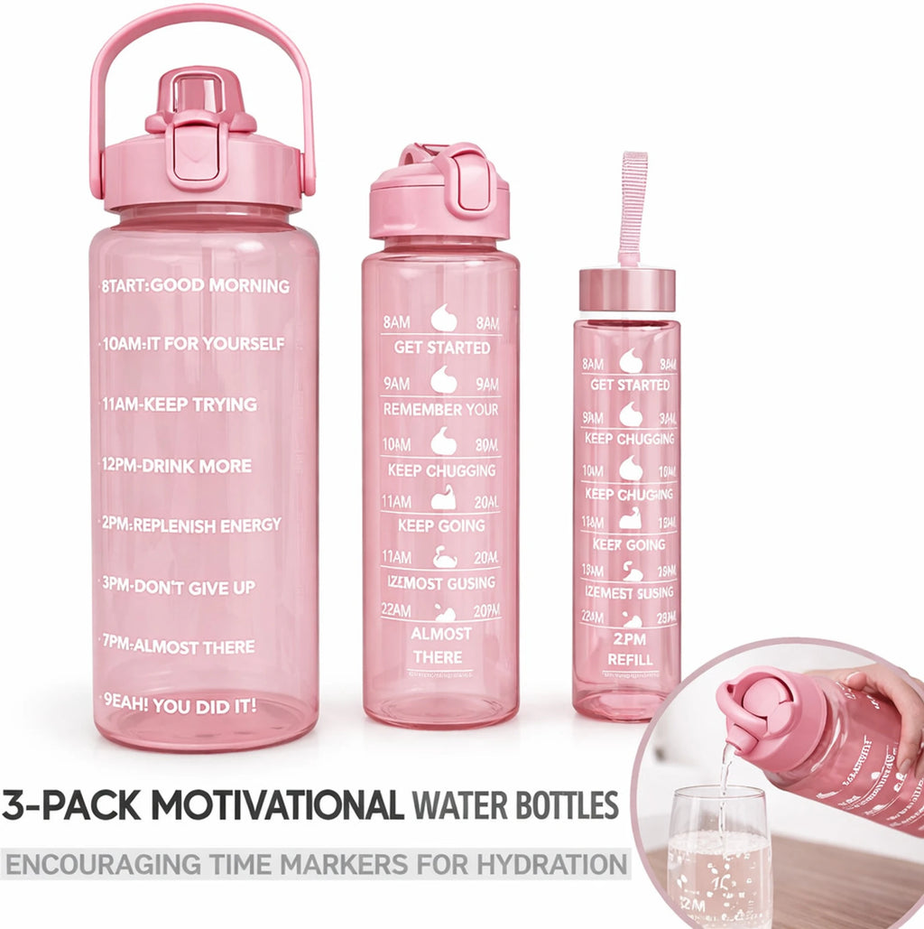 Quick India Mart Classic 3100 ml Water Bottles (Set of 3, Pink)