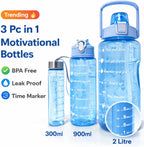 Quick India Mart Classic 3100 ml Water Bottles (Set of 3, Blue)