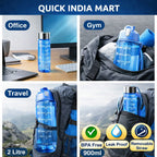 Quick India Mart Classic 3100 ml Water Bottles (Set of 3, Blue)