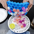 Quick India Mart Honeycomb Silicone Ice Cube Tray  Blue Silicone Ice Cube Tray (Pack of1)