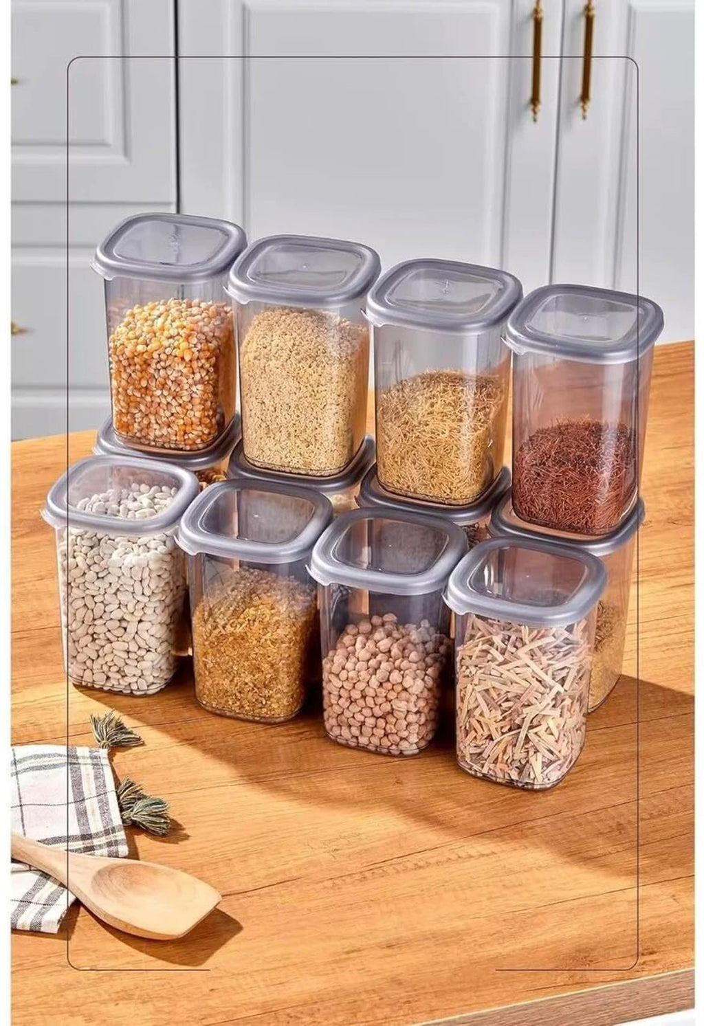 Quick India Mart Plastic Grocery Container  - 1200 ml (Pack of 6, Transparent)