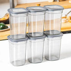 Quick India Mart Plastic Grocery Container  - 1200 ml (Pack of 6, Transparent)