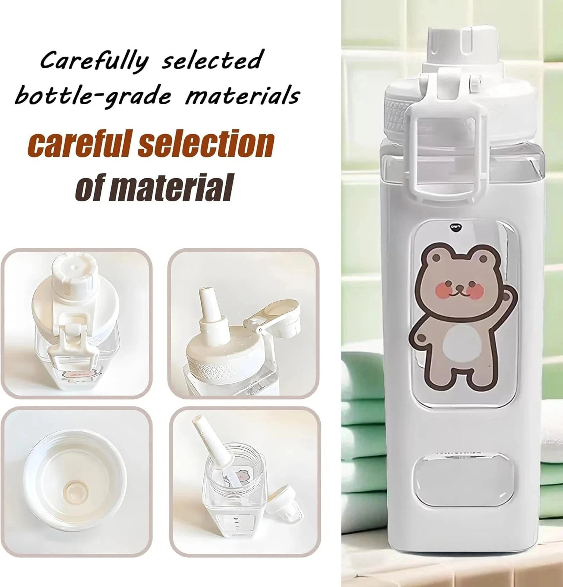 Quick India Mart Kawai Bottle 700 ml Water Bottle (Set of 1, White)