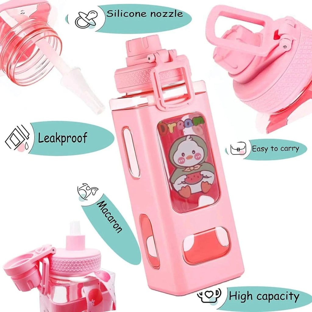 Quick India Mart Kawai Bottle 700 ml Water Bottle (Set of 1, Pink)