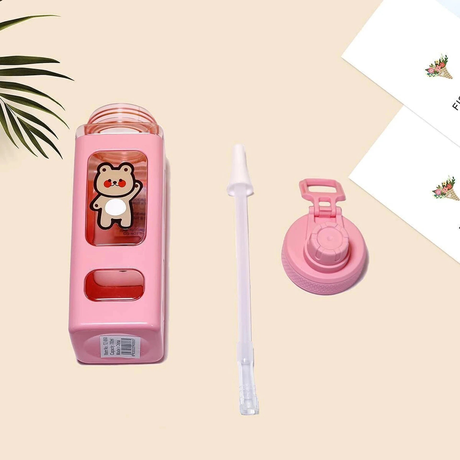 Quick India Mart Kawai Bottle 700 ml Water Bottle (Set of 1, Pink)