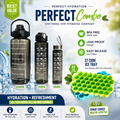 Hydra Chill Combo – 3 Motivational Water Bottles + Honeycomb Ice Cube Tray