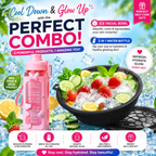 Glow & Hydrate Combo – Kawaii Water Bottle + Silicone Facial Ice Bowl
