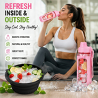 Glow & Hydrate Combo – Kawaii Water Bottle + Silicone Facial Ice Bowl